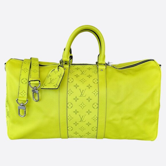 Louis Vuitton Yellow Taigarama Monogram Keepall 50 - Picture 1 of 7